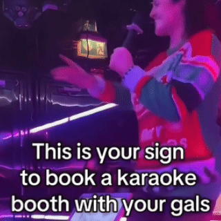 Friends singing in a private karaoke room